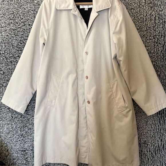 Jones New York Women's Beige  Overcoat Size L removable lining  water resistant - Picture 1 of 9